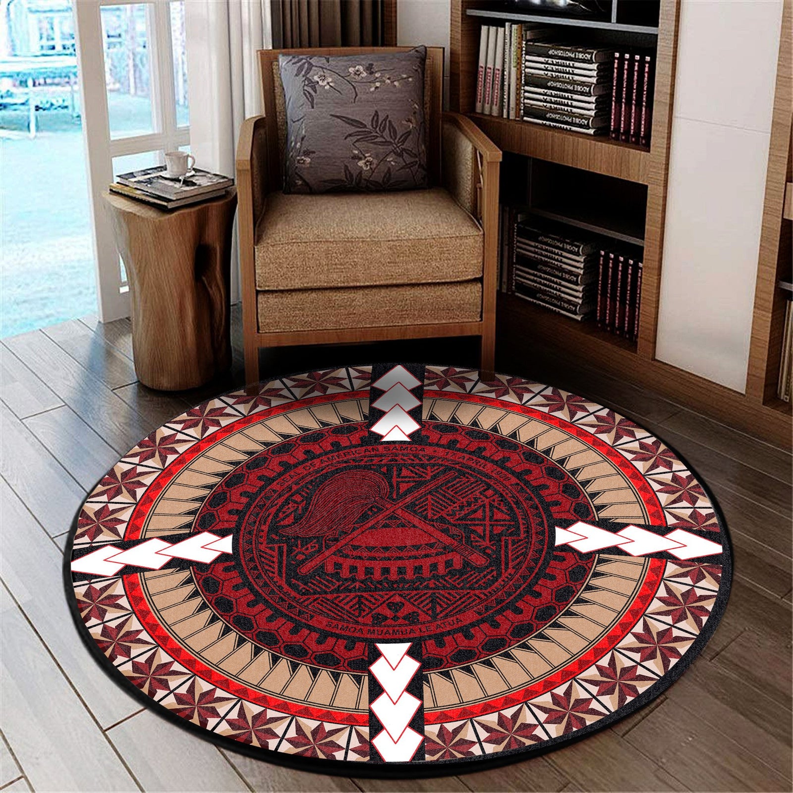 Polynesian Pride Home Set - American Samoa Circle Round Carpet Round Carpet Red - Polynesian Pride