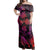 Polynesian Pride Dress - Hawaiian Map Palm Trees Fish Hook Polynesian Colorful Red Off Shoulder Long Dress Long Dress Purple - Polynesian Pride