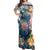 Polynesian Pride Dress - Hawaiian Turtle Swimming Wave Plumeria Hibiscus Polynesian Garden Style Off Shoulder Long Dress Long Dress Blue - Polynesian Pride