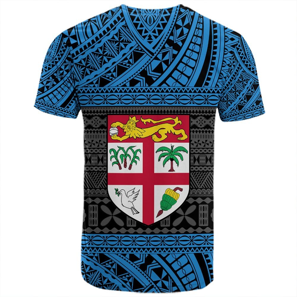 Polynesian Pride T Shirt Fiji T Shirt Flag Tapa Art Style - Polynesian Pride