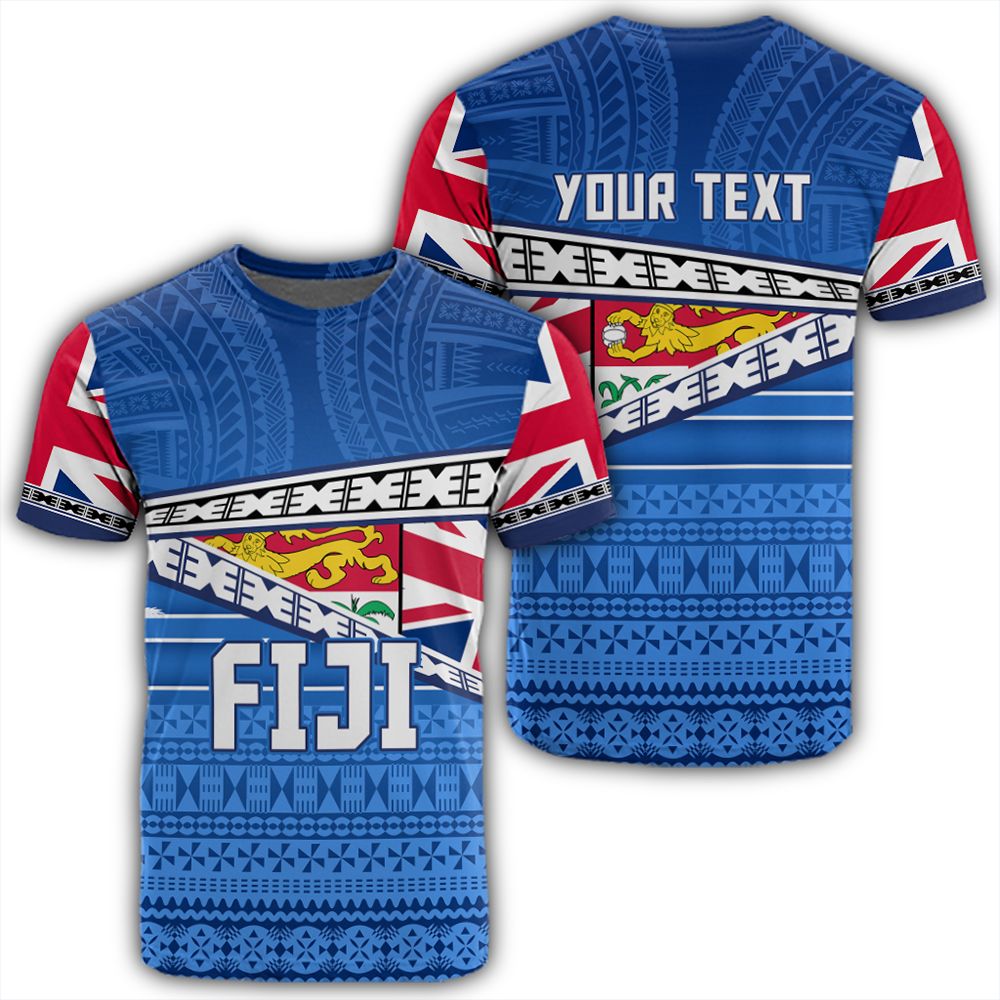 Polynesian Pride T Shirt Personalize Fiji T Shirt Flag Tapa Pattern Stronic Style Unisex Red - Polynesian Pride