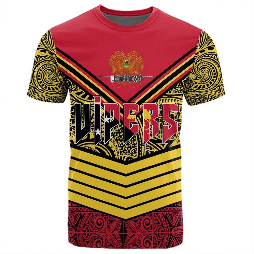 Polynesian Pride T Shirt Port Moresby Vipers T Shirt Tapa Lauhala Rugby Scrum Style - Polynesian Pride