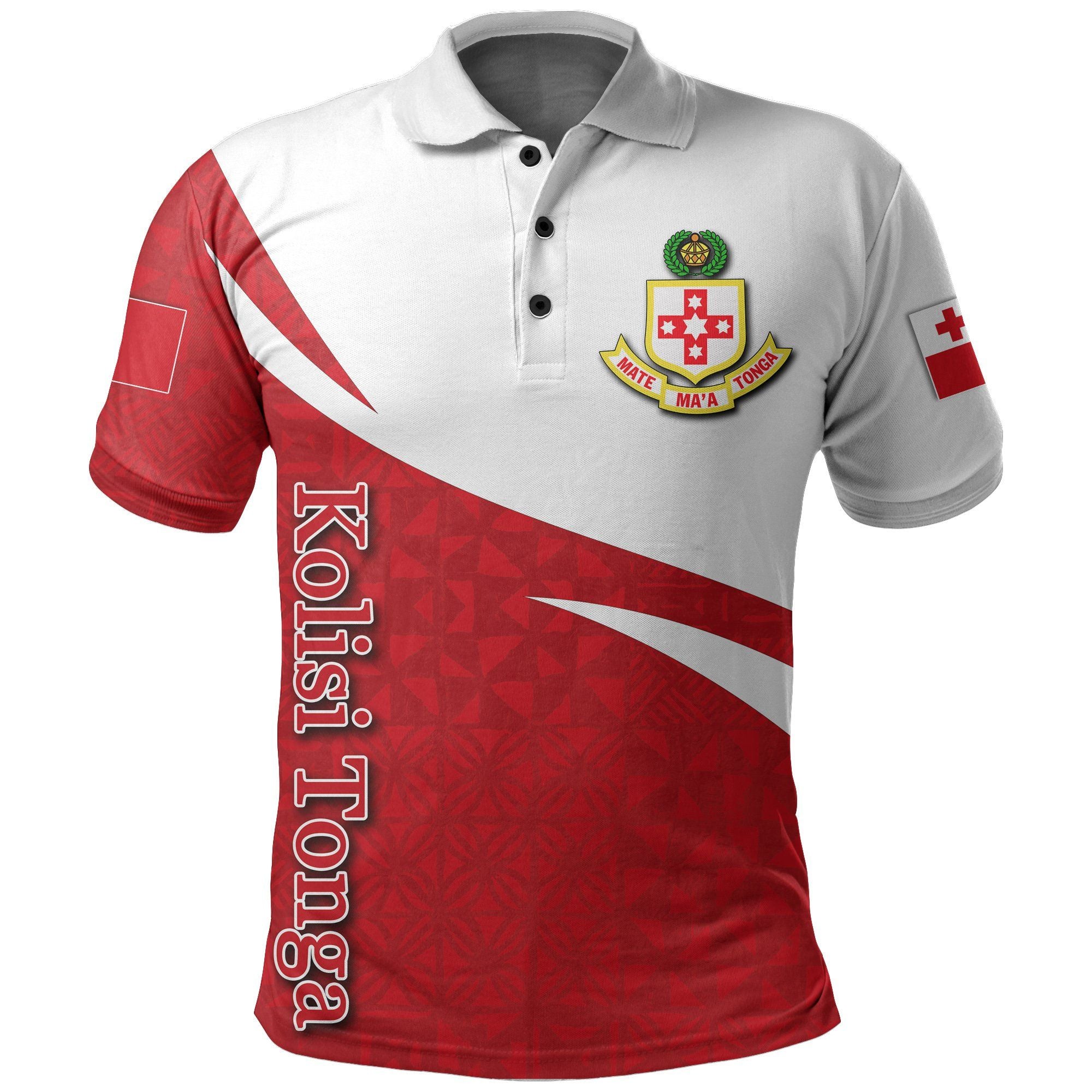 Polynesian Pride Apparel Kolisi Tonga Polo Shirt Tongan Patterns Style Unisex Red - Polynesian Pride