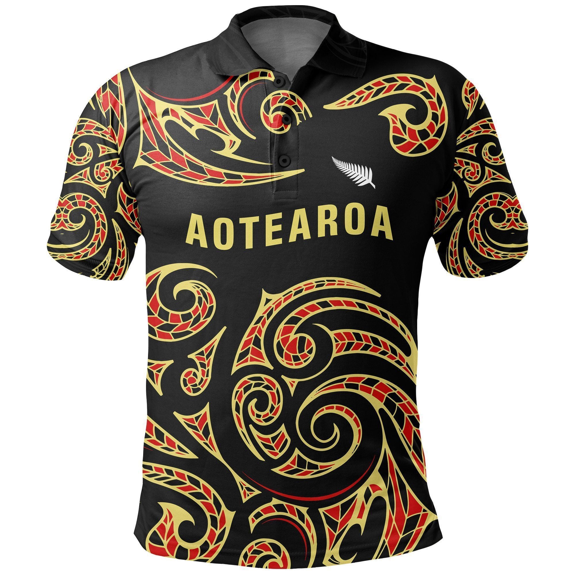 Polynesian Pride Apparel Aotearoa Polo Shirt Maori Unisex Black - Polynesian Pride