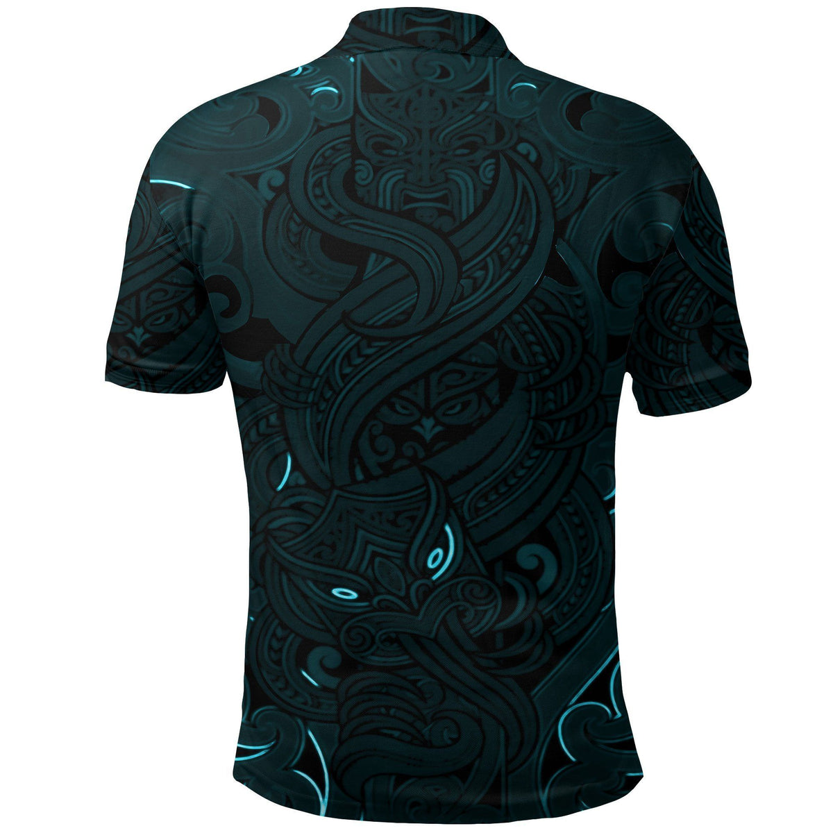 Polynesian Pride Apparel New Zealand Polo Shirt, Maori Gods Golf Shirt, Tumatauenga (God of War) Blue - Polynesian Pride