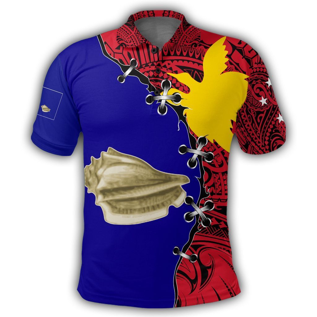 Polynesian Pride Apparel West New Britain Polo Shirt PNG Suture Style Unisex Red - Polynesian Pride