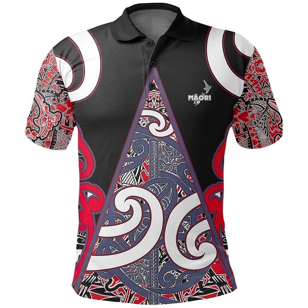 Polynesian Pride Apparel Maori Rugby Polo Shirt Mangu Unisex Black - Polynesian Pride