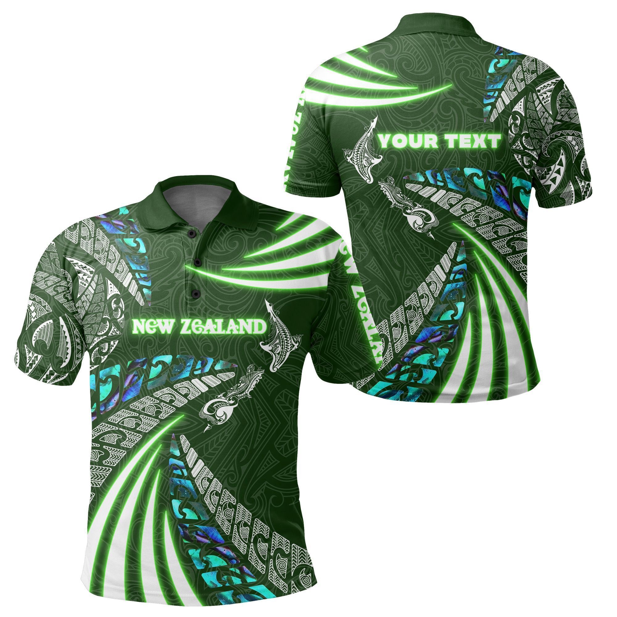 Polynesian Pride Apparel Custom Maori New Zealand Polo Shirt Silver Fern Sport Style Green Unisex Green - Polynesian Pride