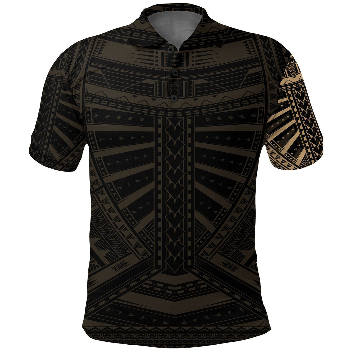 Polynesian Pride Apparel New Zealand Polo Shirt, Maori Samoan Polynesian Tattoo Golf Gold Unisex Gold - Polynesian Pride