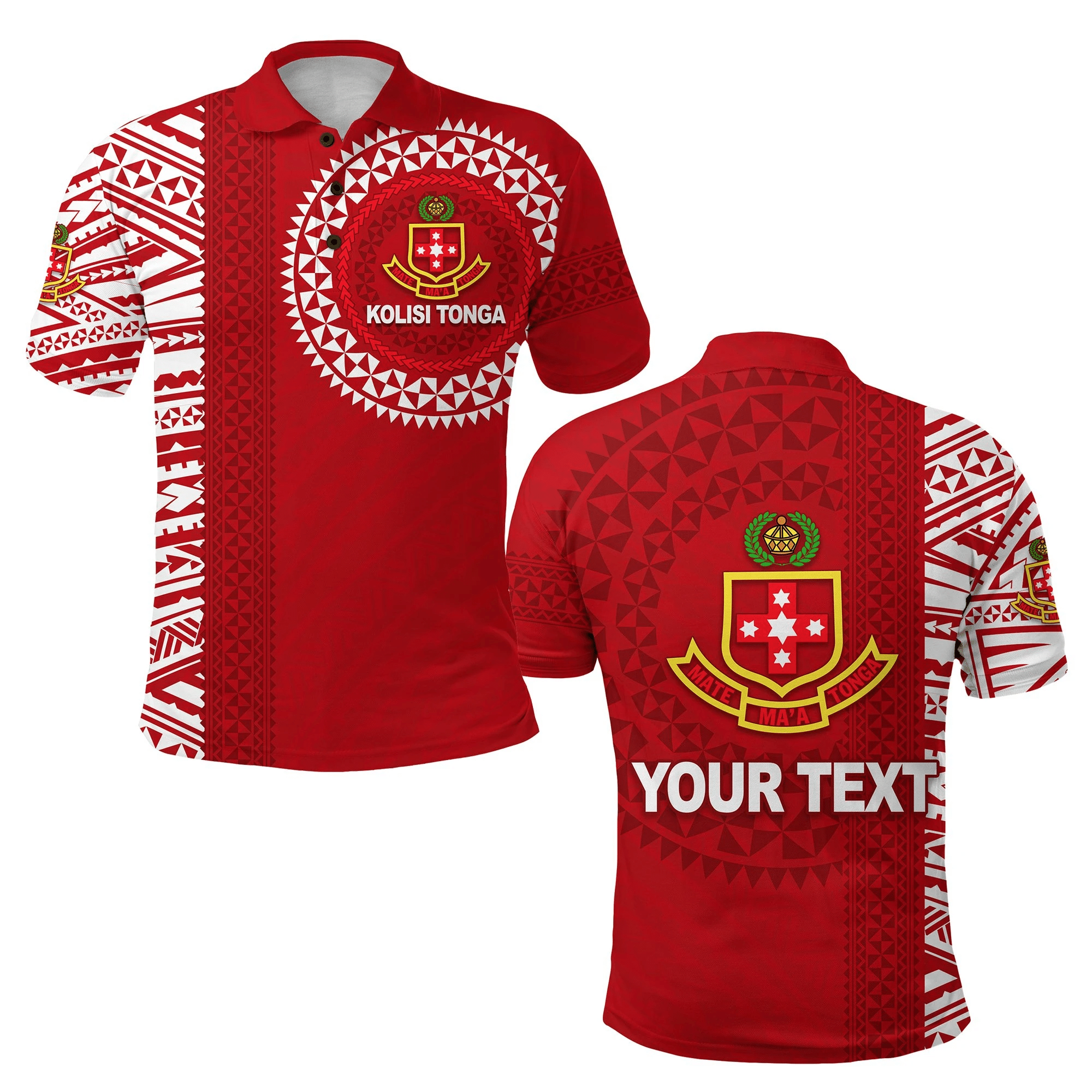 Polynesian Pride Apparel Custom Kolisi Tonga Polo Shirt Unisex Red - Polynesian Pride