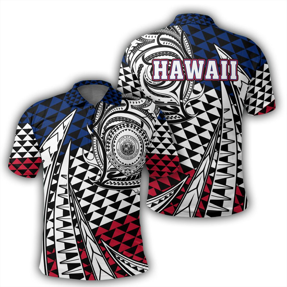 Polynesian Pride Apparel Polo Shirt Hawaii Polo Shirt Kakau Pattern Pohic Style Unisex Black - Polynesian Pride