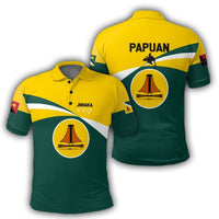 Polynesian Pride Apparel Jiwaka Polo Shirt PNG Flag Style - Polynesian Pride