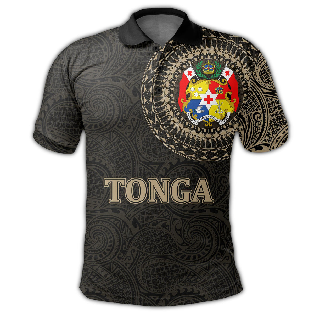 Polynesian Pride Apparel Tonga Polo Shirt Tongan Coat Of Arms Special Arms Polo Shirt - Polynesian Pride