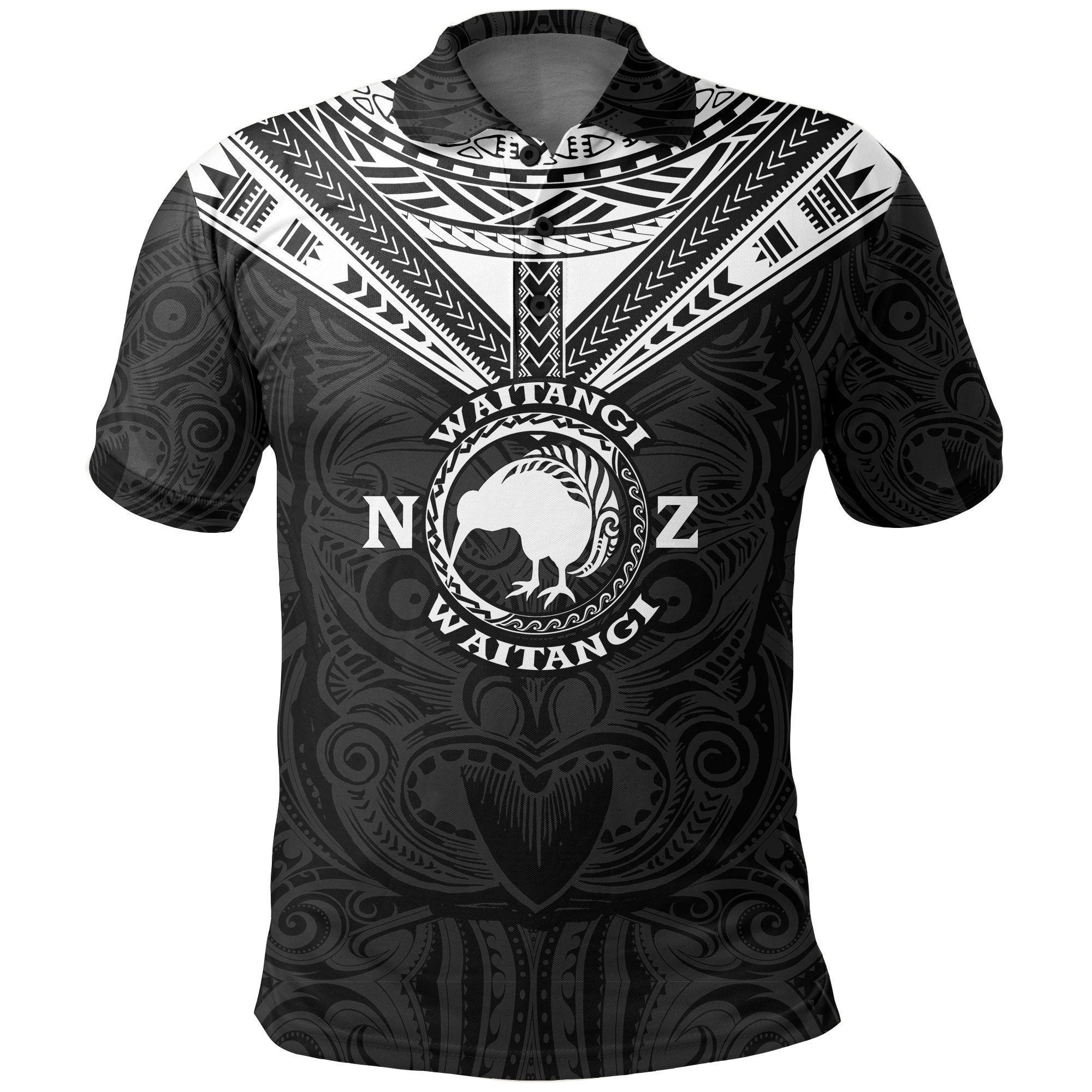 Polynesian Pride Apparel New Zealand Maori Polo Shirt Waitangi Day Black Unisex Black - Polynesian Pride