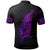 Polynesian Pride Apparel New Zealand Polo Shirt, Light Silver Fern Golf Shirt Purple - Polynesian Pride