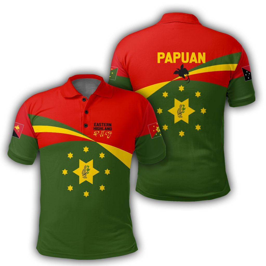 Polynesian Pride Apparel Eastern Highland Polo Shirt PNG Flag Style - Polynesian Pride