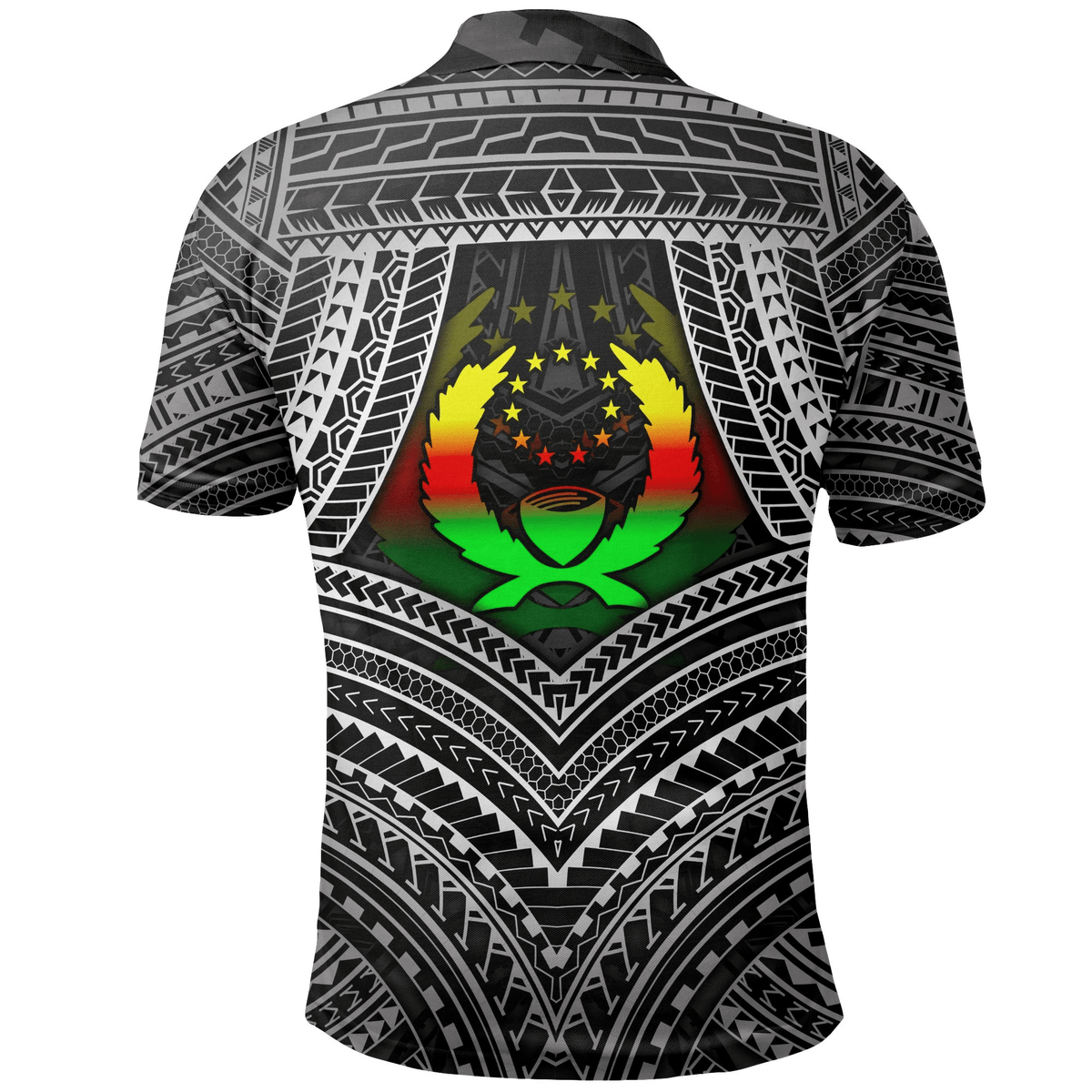 Polynesian Pride Apparel Pohnpei Polynesian Polo Shirt Pohnpei Flag Reggae Color - Polynesian Pride