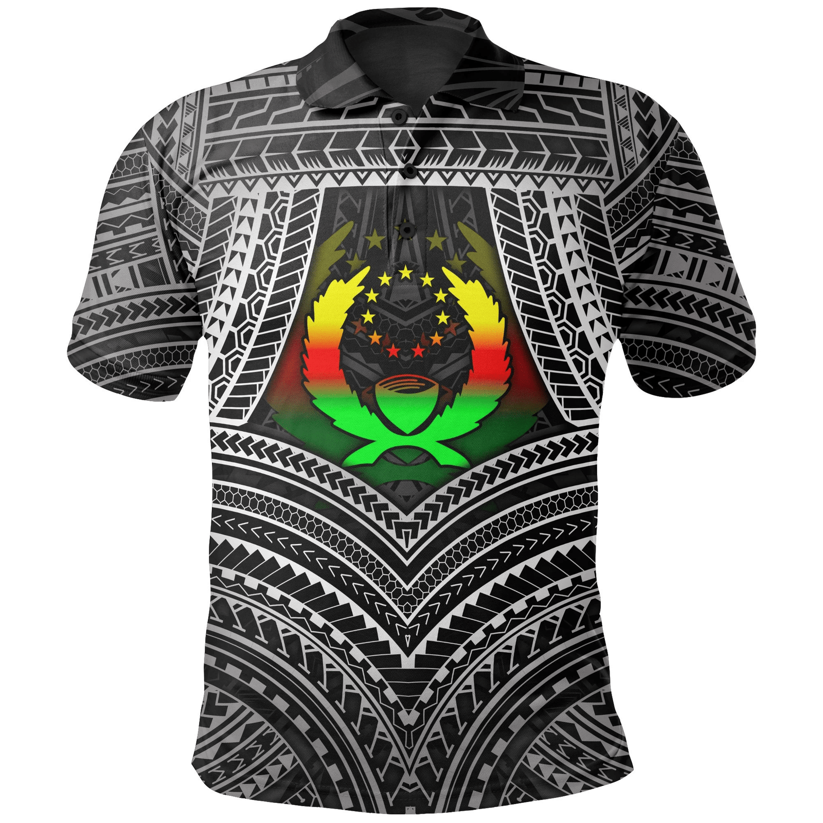 Polynesian Pride Apparel Pohnpei Polynesian Polo Shirt Pohnpei Flag Reggae Color Unisex Reggae - Polynesian Pride