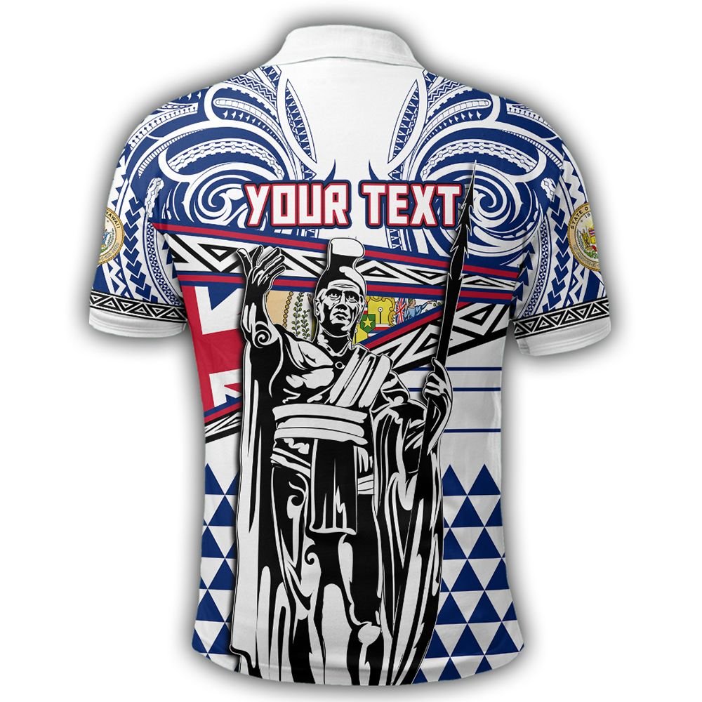 Polynesian Pride Apparel Polo Shirt Hawaiian Polo Shirt Flag Kakau Pattern Stronic Style - Polynesian Pride