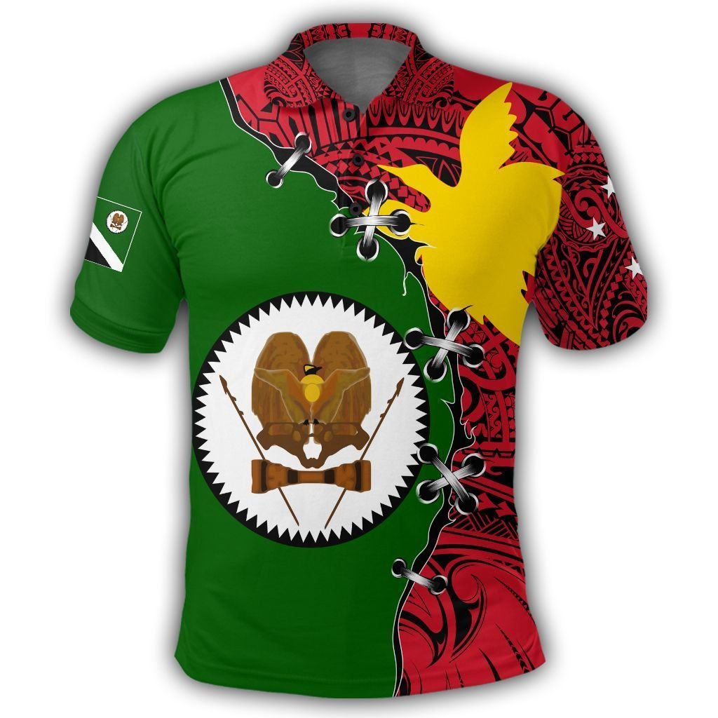 Polynesian Pride Apparel Western Highlands Polo Shirt PNG Suture Style Unisex Red - Polynesian Pride