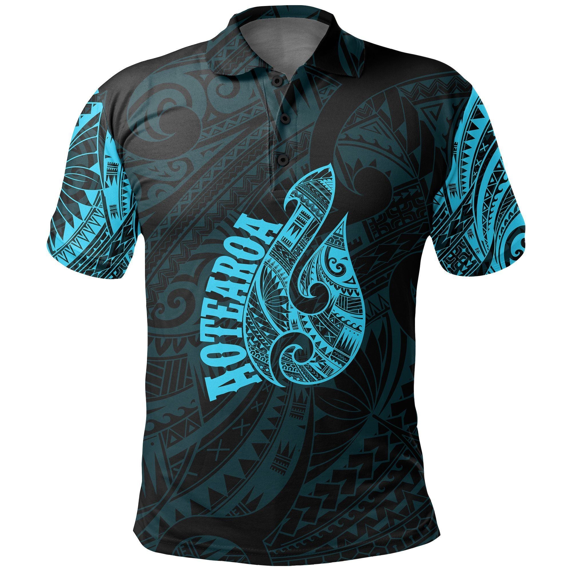 Polynesian Pride Apparel Hei Matau Maori Tattoo Polo Shirt Blue Unisex Blue - Polynesian Pride