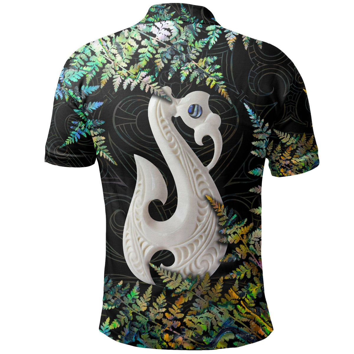 Polynesian Pride Apparel Aotearoa Polo Shirt Manaia, New Zealand Silver Fern Paua Shell - Polynesian Pride