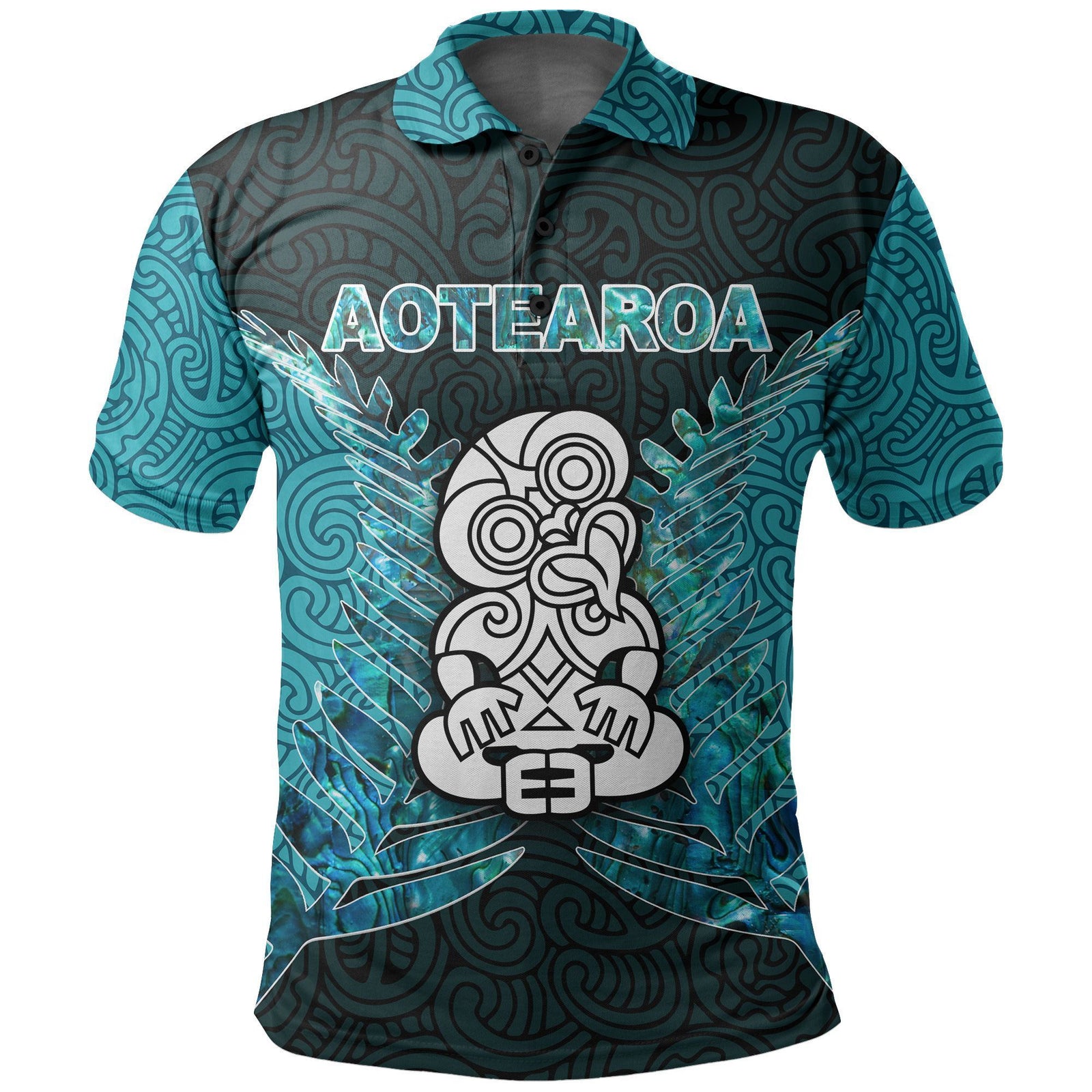 Polynesian Pride Apparel Aotearoa Tiki Polo Shirt With Fern Green Unisex Green - Polynesian Pride