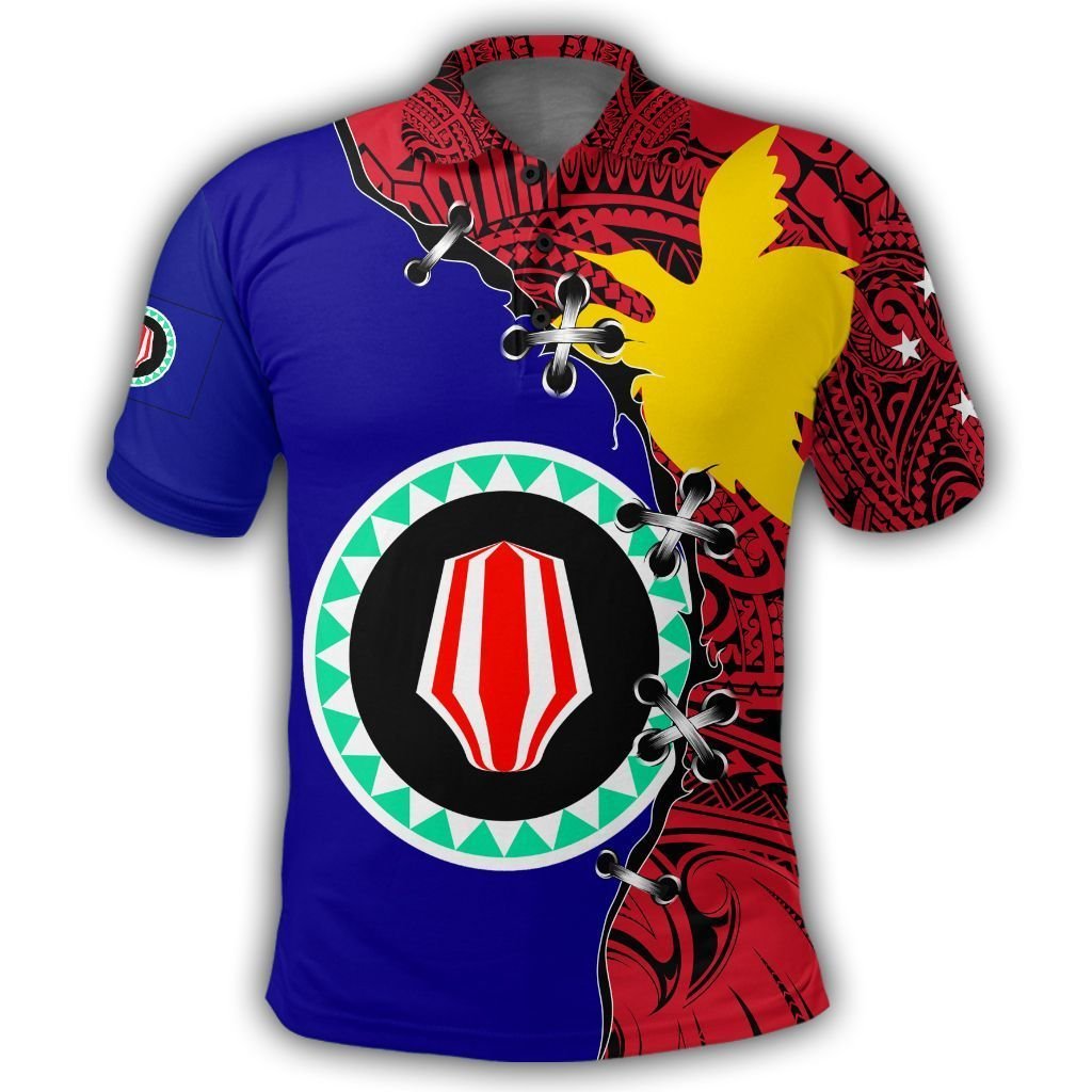 Polynesian Pride Apparel Bougainville Polo Shirt PNG Suture Style Unisex Red - Polynesian Pride