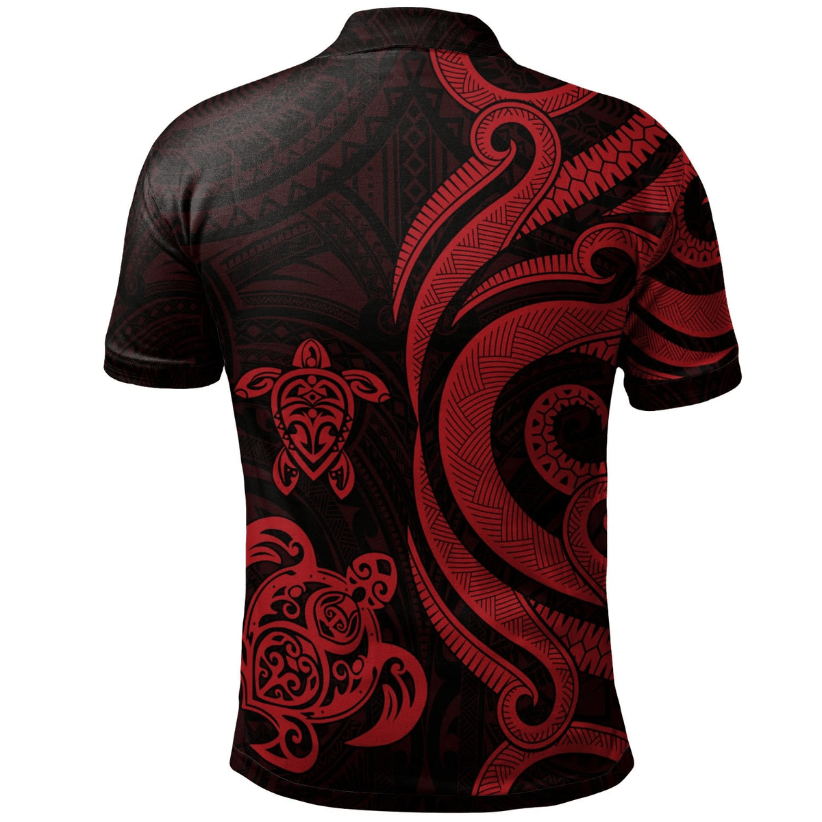 Polynesian Pride Apparel Pohnpei Polynesian Polo Shirt Red Tentacle Turtle - Polynesian Pride