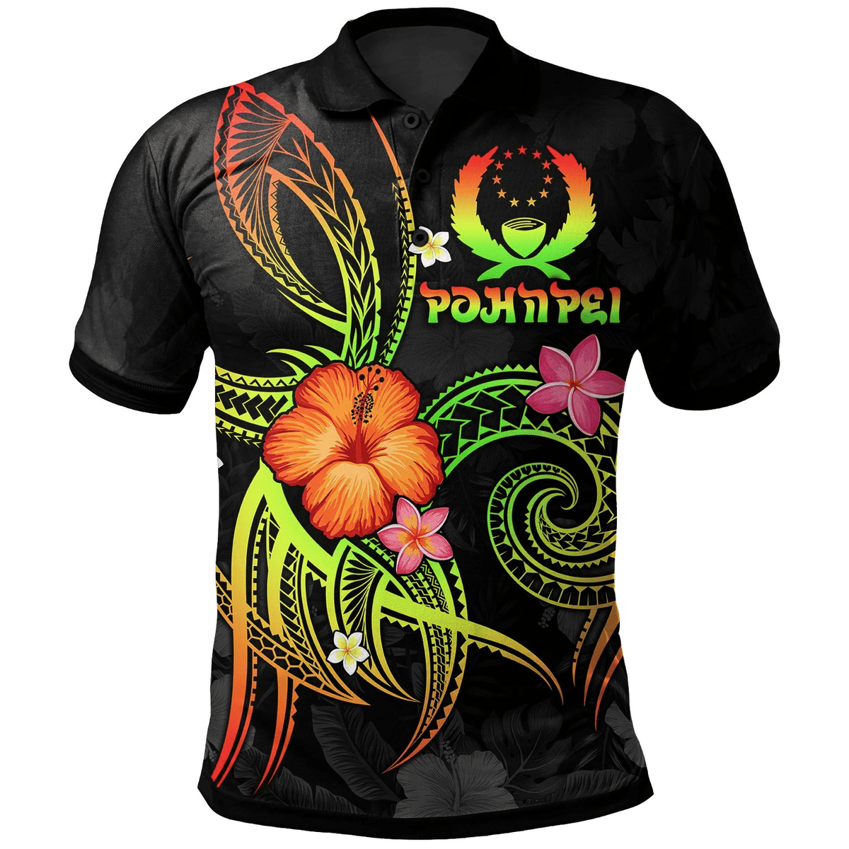 Polynesian Pride Apparel Pohnpei Polynesian Polo Shirt Legend of Pohnpei (Reggae) Unisex Reggae - Polynesian Pride