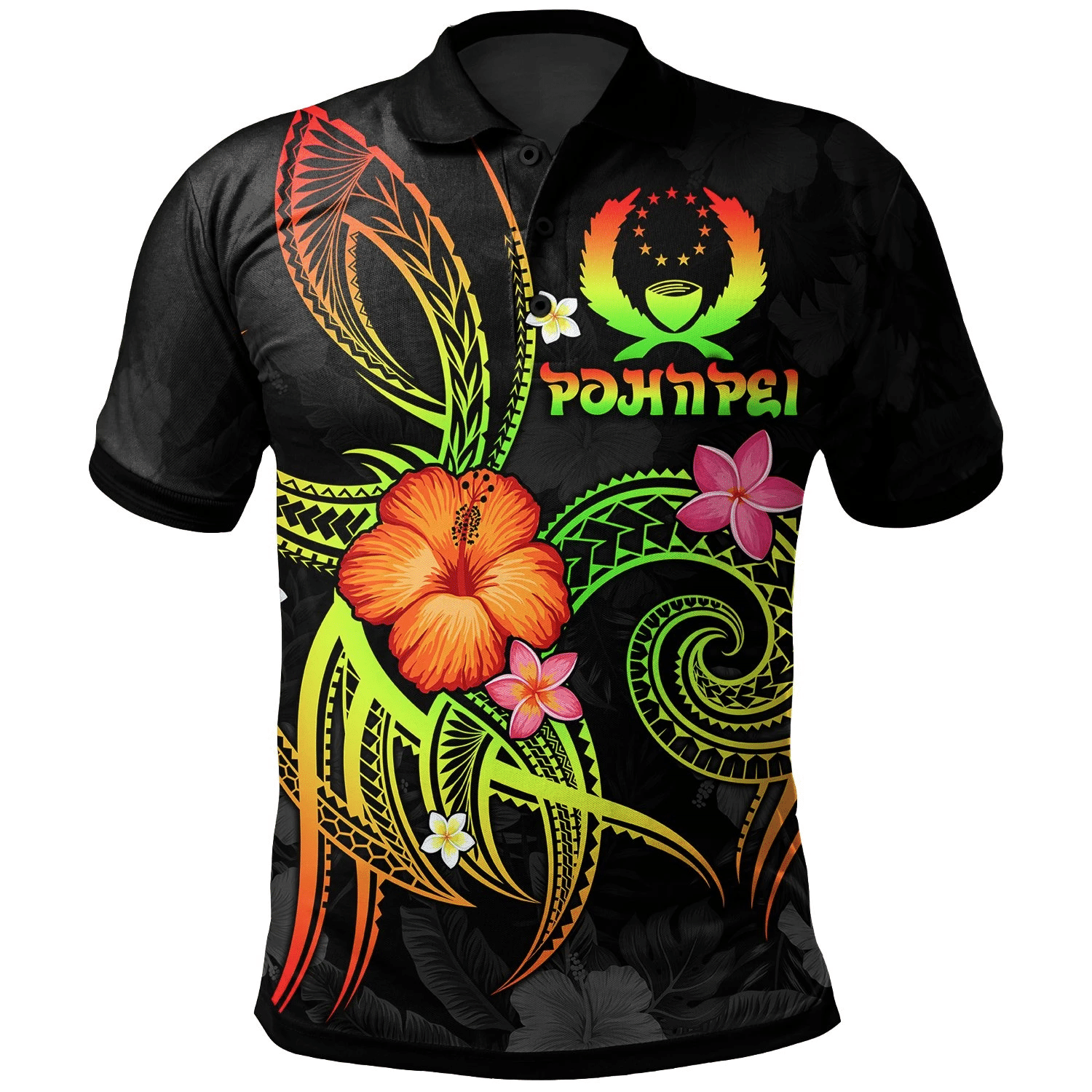 Polynesian Pride Apparel Pohnpei Polynesian Polo Shirt Legend of Pohnpei (Reggae) Unisex Reggae - Polynesian Pride