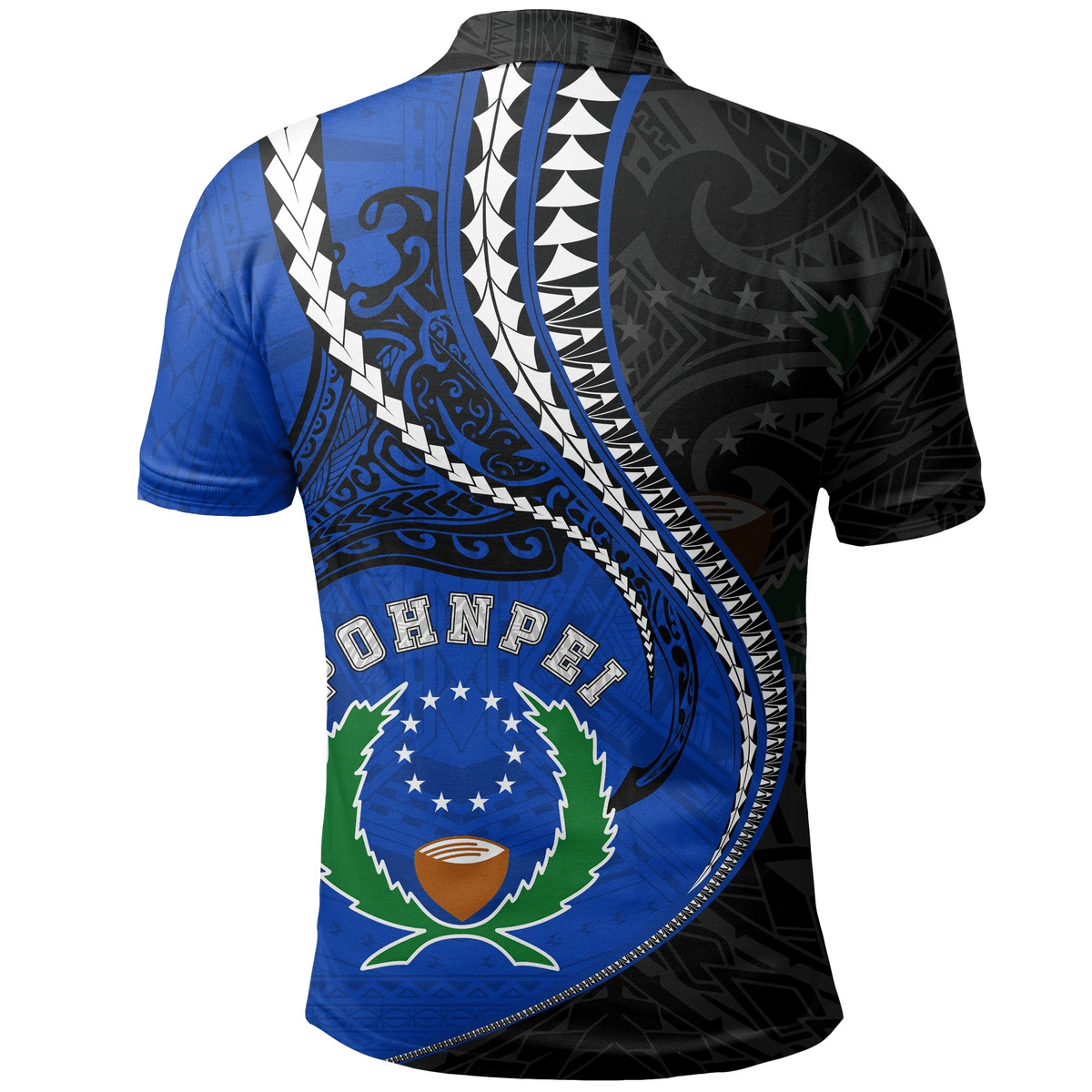 Polynesian Pride Apparel Pohnpei Polo Shirt Pohnpei Flag Kanaloa Tatau - Polynesian Pride