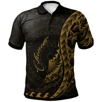 Polynesian Pride Apparel Chuuk Polo Shirt Polynesian Pattern Style Gold Color Unisex Gold - Polynesian Pride
