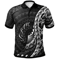 Polynesian Pride Apparel Federated States of Micronesia Polo Shirt Polynesian Pattern Style Unisex Black - Polynesian Pride