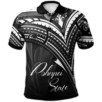 Polynesian Pride Apparel Pohnpei State Polo Shirt Cross Style Unisex Black - Polynesian Pride