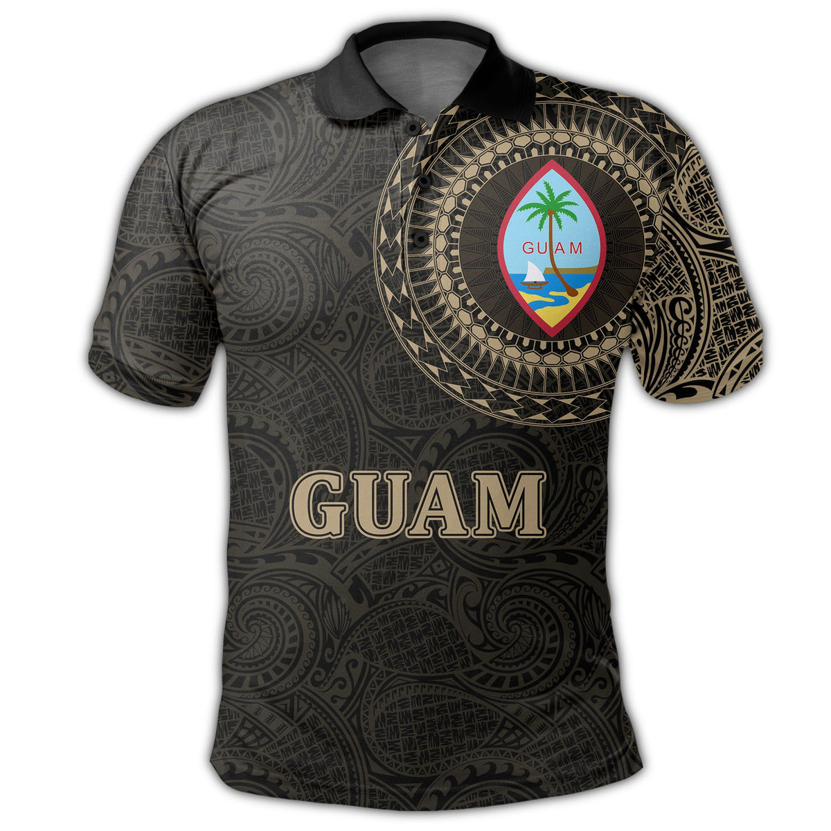 Polynesian Pride Apparel Guam Polo Shirt Guahan Coat Of Arms Special Arms Polo Shirt - Polynesian Pride