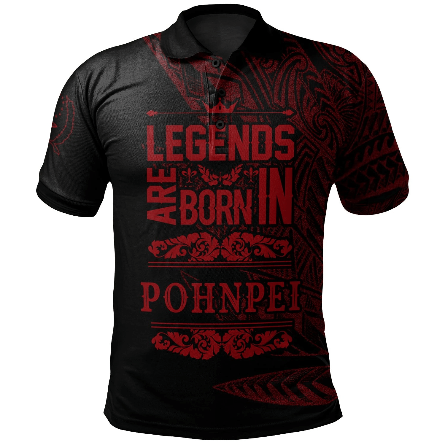 Polynesian Pride Apparel Pohnpei State Polo Shirt Legends Are Born In Red Color Unisex Red - Polynesian Pride