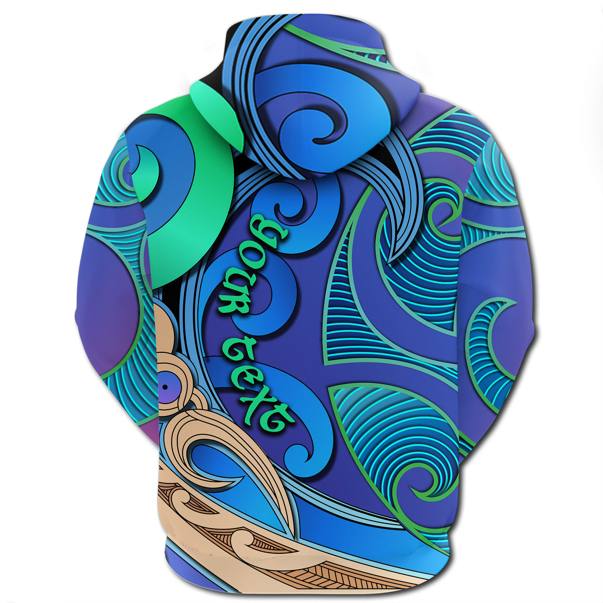 Polynesian Pride Hoodie (Custom Text) New Zealand Hoodie Manaia Pullover Hoodie - Polynesian Pride