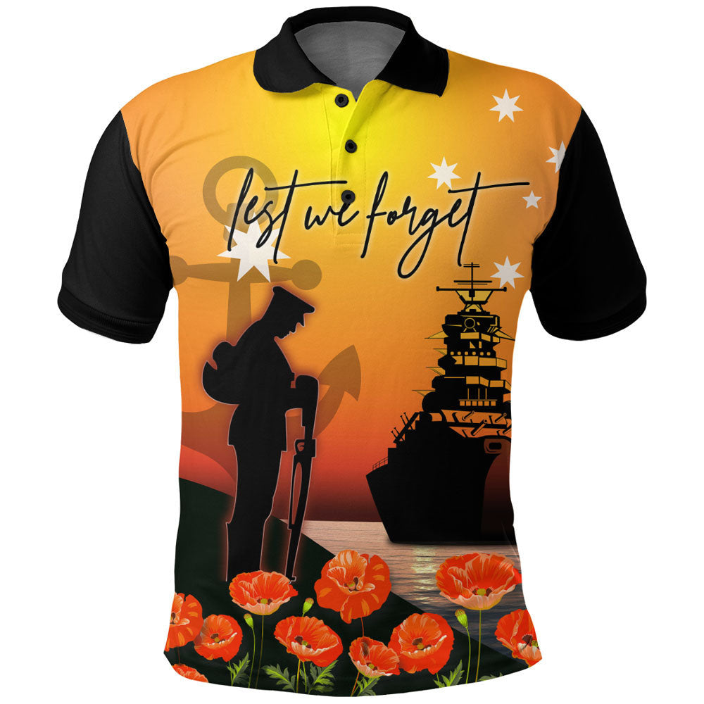 Polynesian Pride Clothing ANZAC Day Navy Soldier Polo Shirt - Polynesian Pride