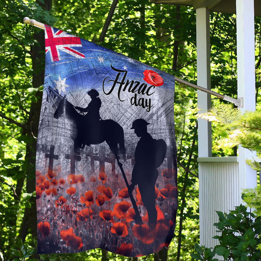 Polynesian Pride Flag - Anzac Day Lest We Forget Vintage Poppies Flag - Polynesian Pride