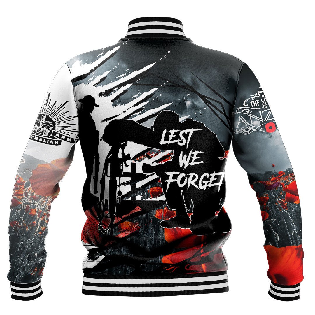 Polynesian Pride Clothing - Spirit Anzac Day Soldier Baseball Jacket - Polynesian Pride
