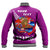 Polynesian Pride Clothing - (Custom) New Zealand Anzac Red Poopy Purple Baseball Jacket - Polynesian Pride