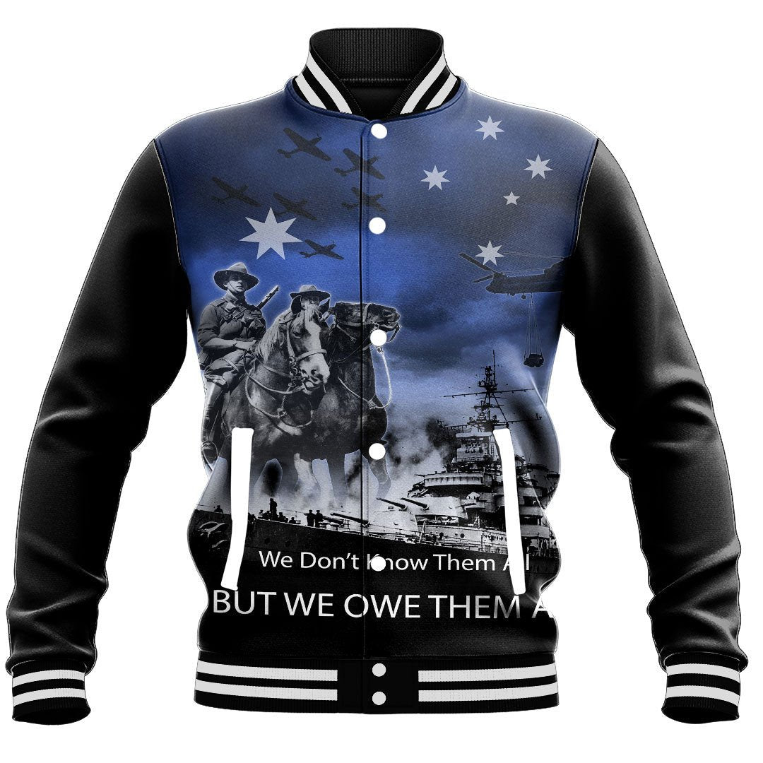 Polynesian Pride Clothing - Anzac Day Australia Light Horse Baseball Jacket - Polynesian Pride