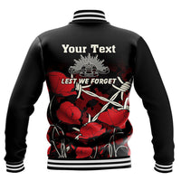 Polynesian Pride Clothing - (Custom) Anzac Day Camouflage Poppy & Barbed Wire Baseball Jacket - Polynesian Pride