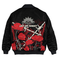 Polynesian Pride Clothing - Anzac Day Camouflage Poppy & Barbed Wire Bomber Jacket - Polynesian Pride