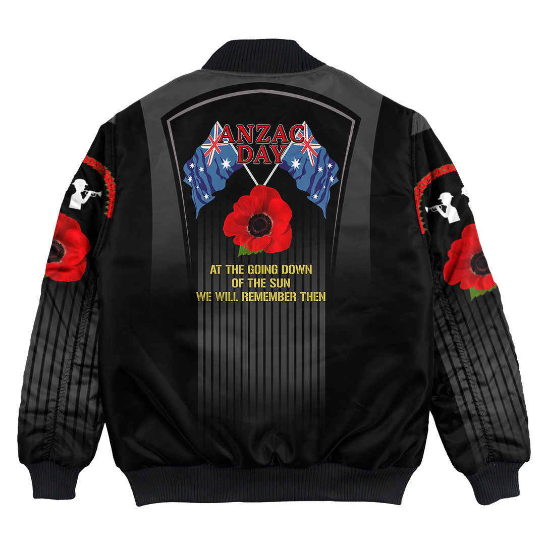 Polynesian Pride Clothing - Anzac Remembrance Day Lest We Forget Bomber Jacket - Polynesian Pride