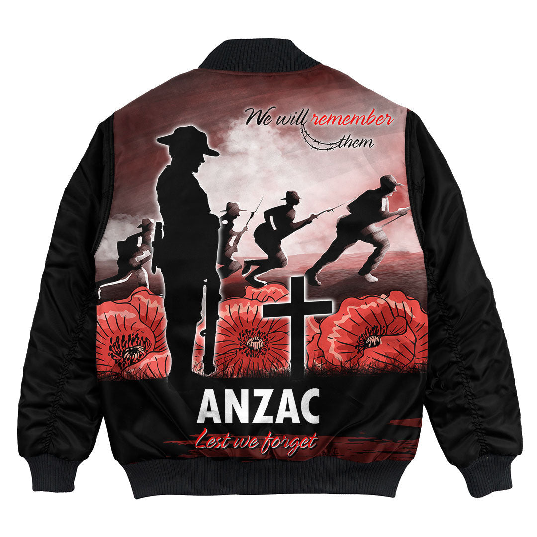 Polynesian Pride Clothing - Anzac Day We Will Remember Them Special Version Bomber Jacket - Polynesian Pride