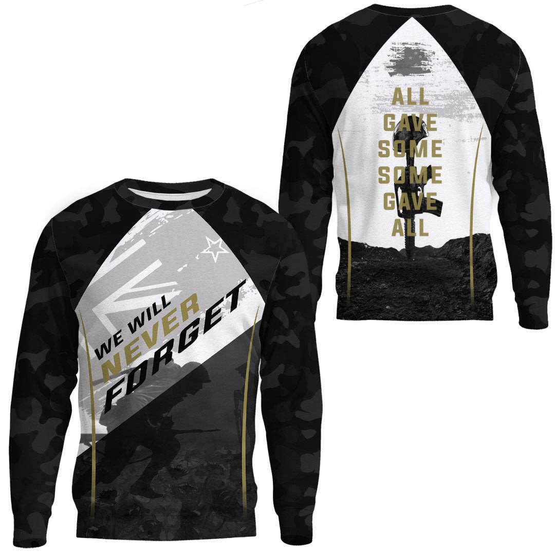 Polynesian Pride Clothing - Anzac Day We Will Never Forget.Sweatshirt Unisex Black - Polynesian Pride