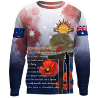 Polynesian Pride Clothing - Anzac Day Remembrance Day Qoute.Sweatshirt - Polynesian Pride