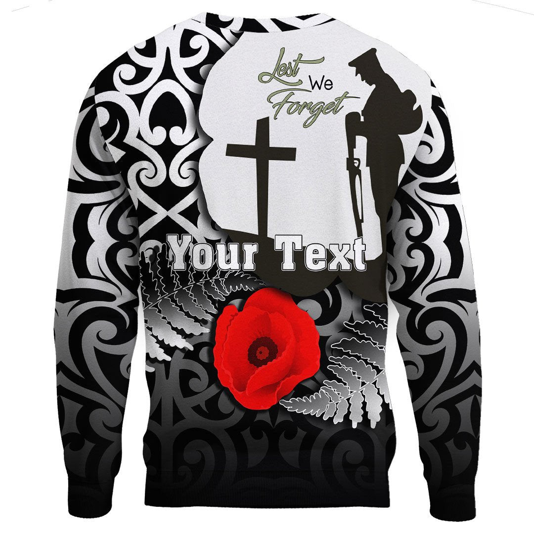 Polynesian Pride Clothing - (Custom) Anzac Day Poppy Remembrance.Sweatshirt - Polynesian Pride
